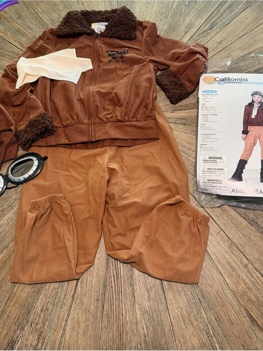 Amelia Earhart Aviator costume vintage pilot set Girls medium size 8-10